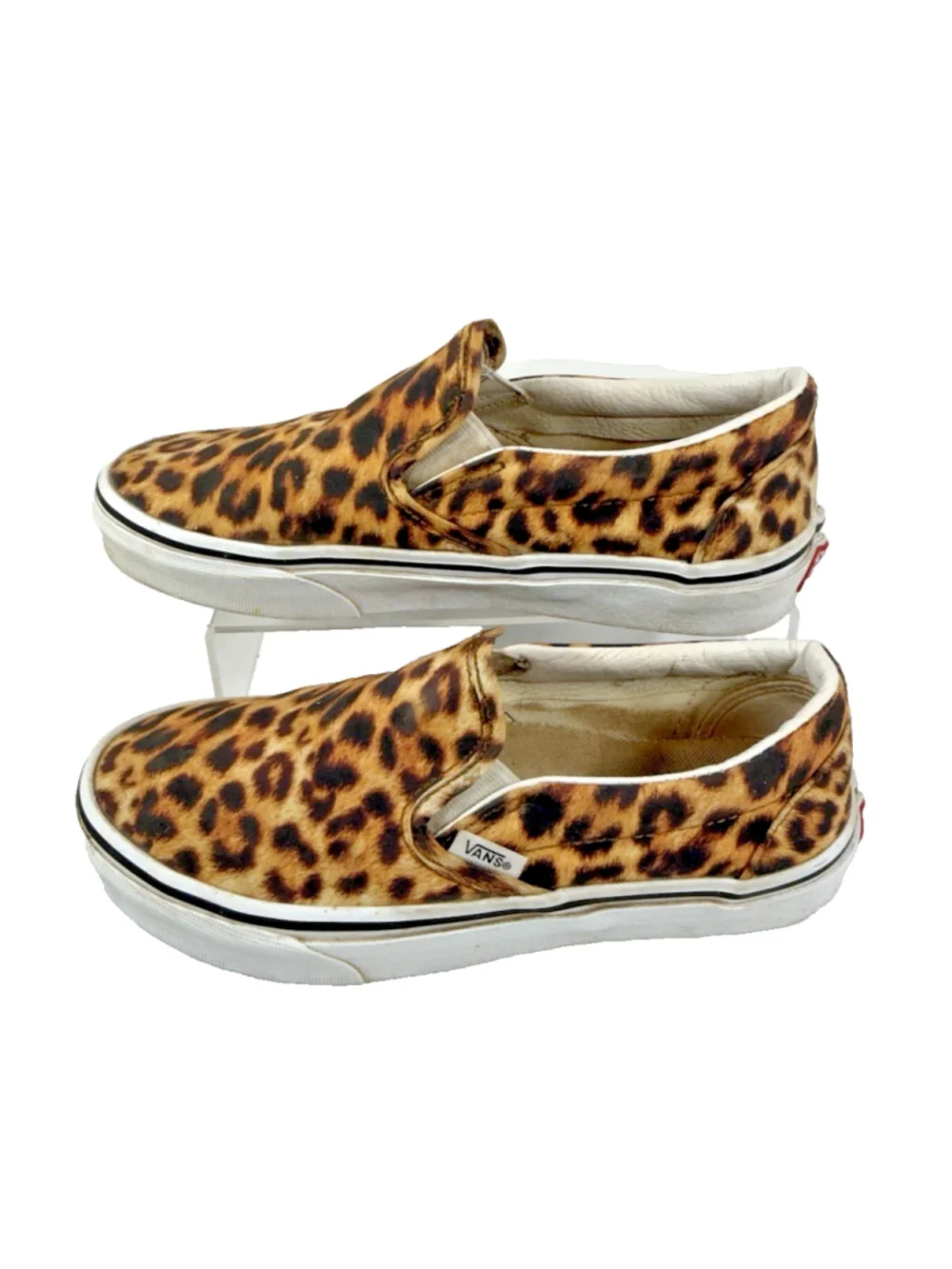 Vans Slip On Leopard Womens Size 7 Animal Print Shoes Skateboarding Casual